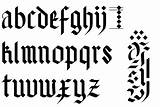 Gothic Font Letters Alphabet Old Abc Handwriting Calligraphy English Vector Gothique écriture Script Clip Illustrations sketch template