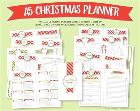 christmas planner  organizer bundle printable holiday etsy