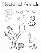 Nocturnal Animals Coloring Animal Pages Worksheets Clipart Kids Preschool Diurnal Color Printable Noodle Twisty Forest Print Clip Habitats Halloween Information sketch template