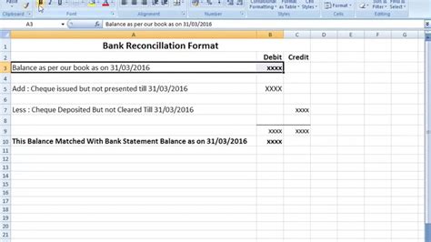 Bank Account Reconciliation Template Excel Qualads