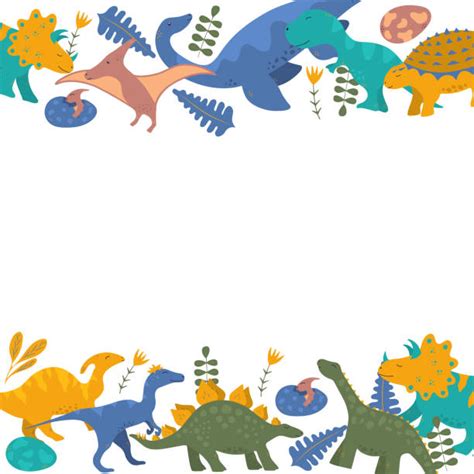 dinosaur border illustrations royalty  vector graphics clip art