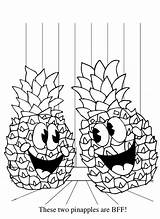 Coloring Pineapple Hawaiian Fruit Netart sketch template