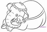 Dumbo Coloring Pages Elephant Jumbo Mom Disney Baby Cartoon His Mommy Drawing Kids Cat Printable Printables Book Popular Template sketch template