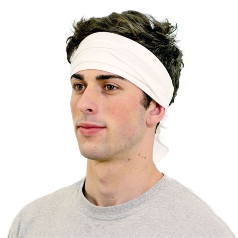 hu white white headband running headbands tie headband