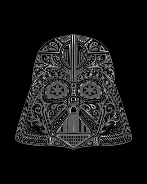 star wars darth vader sugar skull helmet graphic digital art  nguyen hung