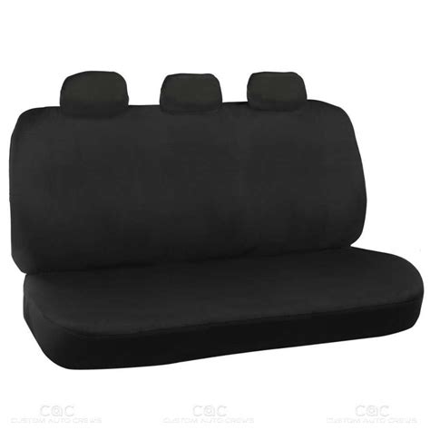 Oem Car Seat Covers Gray Black Polyester Cloth Front And Rear Split Bench