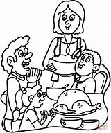 Dinner Coloring Pages Turkey Family Thanksgiving Drawing Diner Printable Kids Template Getdrawings Categories sketch template
