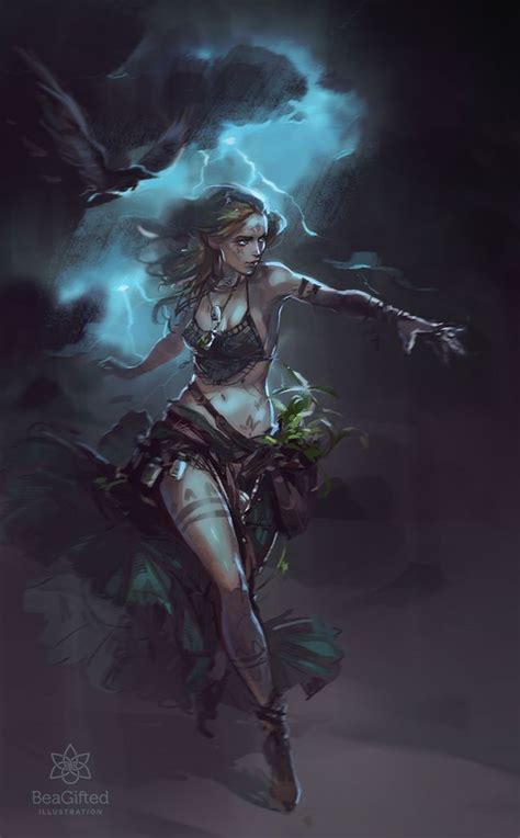 raindancer by beated female sorceress wizard warlock sorcerer witch