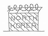 Blockade Vector Nordkorea Communist Barbed Zaun Gezeichnete Stacheldraht Fasst Gezeichneter Hintergrund Weißem Lokalisiert sketch template