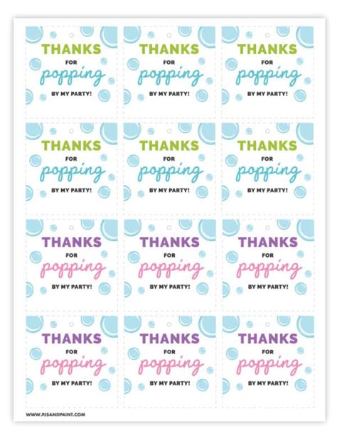 bubble party favors  printable bubble labels