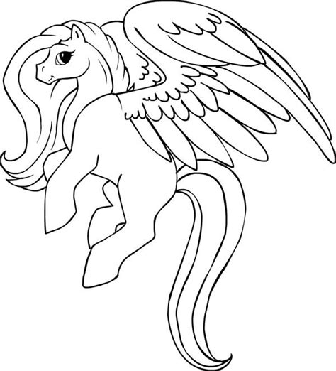 beautiful pegasus coloring page netart