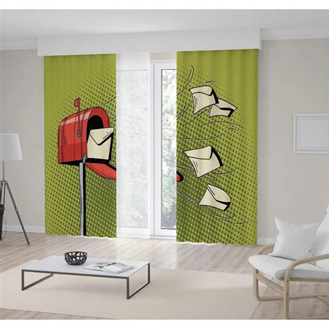 pop art printed curtain drapes  living room dining room etsy