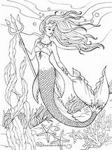 Coloring Mermaid Pages Mermaids Book Fantasy Games Books Sheets Drawings Advanced Adults Adult Realistic Printable Getdrawings Cleverpedia Dover Publications Colouring sketch template