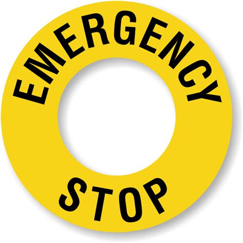 emergency stop ring label sku lb