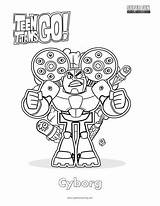 Titans Teen Coloring Go Cyborg Super sketch template