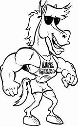 Coloring Funny Pages Horse Cartoon Printable Kids Color Silly Colouring Print Turkey Lifeguard Cool War Face Fun Faces Getdrawings Getcolorings sketch template
