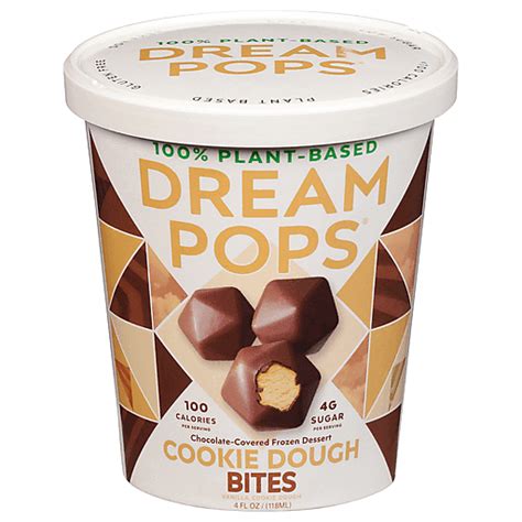 dream pops cookie dough bites chocolate covered frozen dessert 4 fl oz