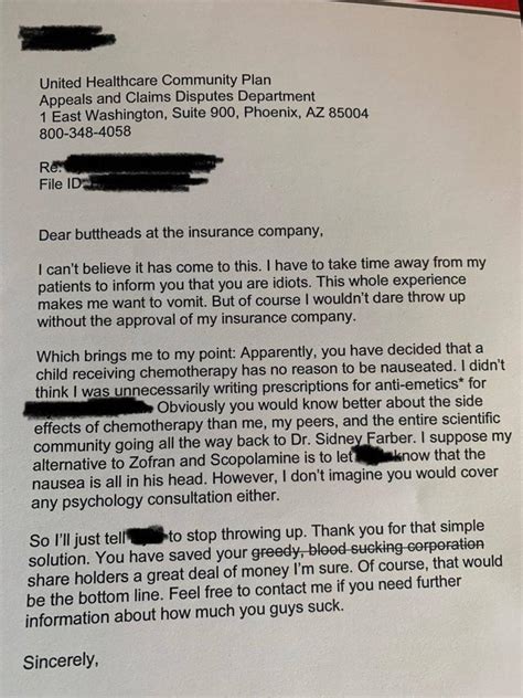 doctor writes  scathing open letter  health insurance company
