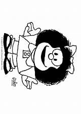 Mafalda Colorir Sonrisa Dizendo Hellokids Línea sketch template