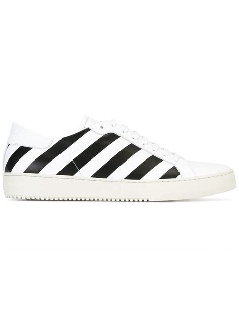 white classic diagonals sneakers white men shoes trainers ow   white
