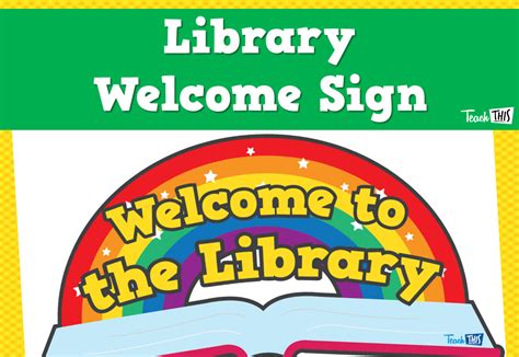 library sign library signs library teacher resources