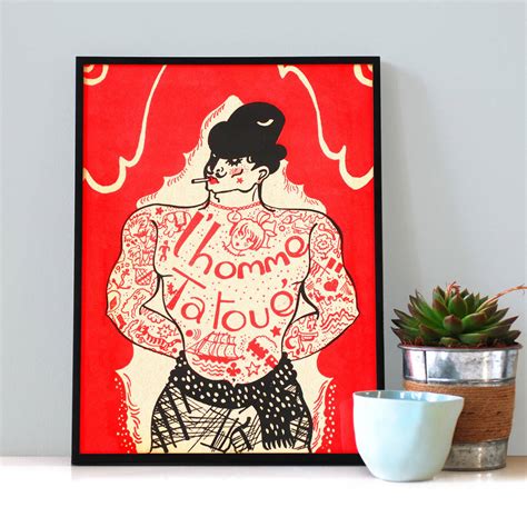 Tattooed Man Print By Ink And Sons