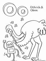 Coloring Ostrich Pages Alphabet Printable Kids Oboe Bestcoloringpagesforkids Color Print Animal Ostriches sketch template