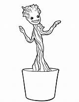 Groot Coloring Pages Galaxy Guardians Baby Little Color Marvel Colouring Hellokids Christmas Kids Printable Drawing Grood Print Nightmare Before Painting sketch template