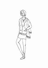Haaren Kurzen Ausmalbild Ausdrucken Malvorlagen Anzug Topmodel sketch template
