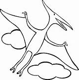 Pterodactyl Dinosaur Drawing Coloring Pages Colouring Drawings Simple Flying Easy Kids Line Printable Dinosaurs Cliparts Clipart Color Cartoon Print Beginners sketch template