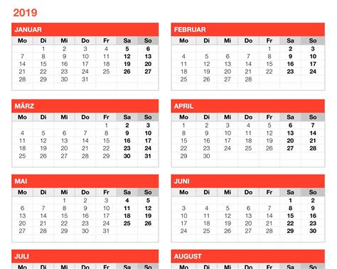 kalender  monatsansicht numbersvorlagende