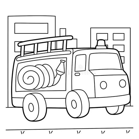 fire truck coloring page stock vector illustration  rescue