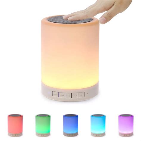 portable night light bluetooth speaker lamp smart touch control premium