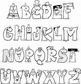 Alphabet Coloring Pages Fonts Lettering Colorthealphabet Letters sketch template