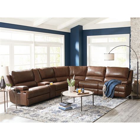 bassett parsons club level contemporary power reclining sectional sofa  lay flat recline
