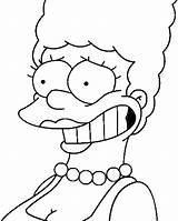 Marge Coloring Simpsons Pages Smiling Pages1 Simpson Cartoons Drawing Print Drawings Printable Les Des Kids sketch template