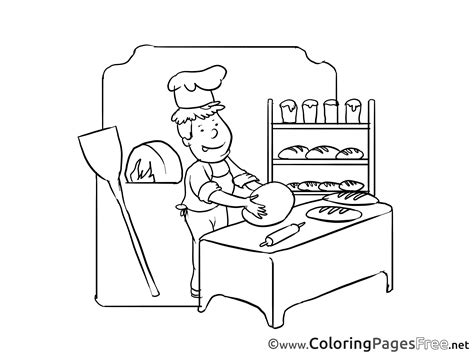 female baker pages coloring pages