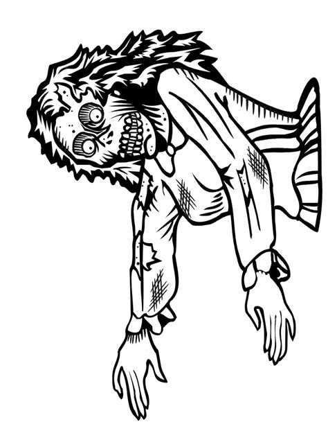 zombie coloring page woman zombie