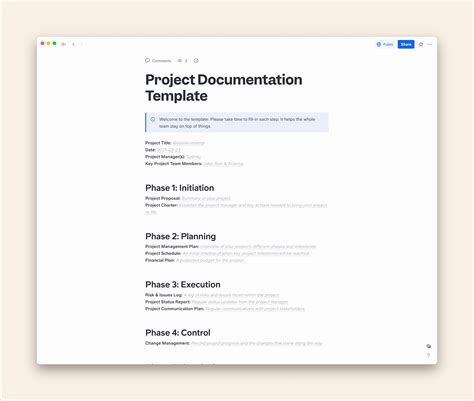 project documentation template   printable templates riset