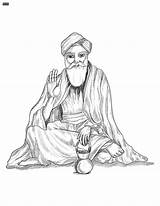 Guru Nanak Ji Dev Jai 4to40 sketch template