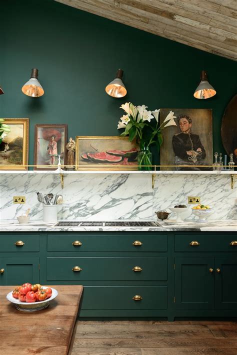 victorian green marble  brass kitchen design digsdigs