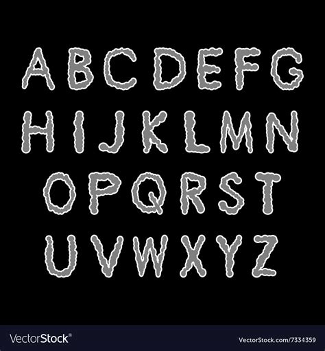 alphabet gray letters   black background vector image