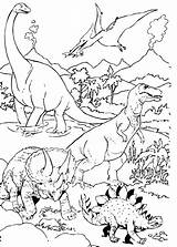 Coloring Dinosaurs Landscape Pages Large Printable sketch template