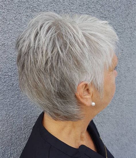 Choppy Salt And Pepper Pixie Older Women Hairstyles Hair Styles