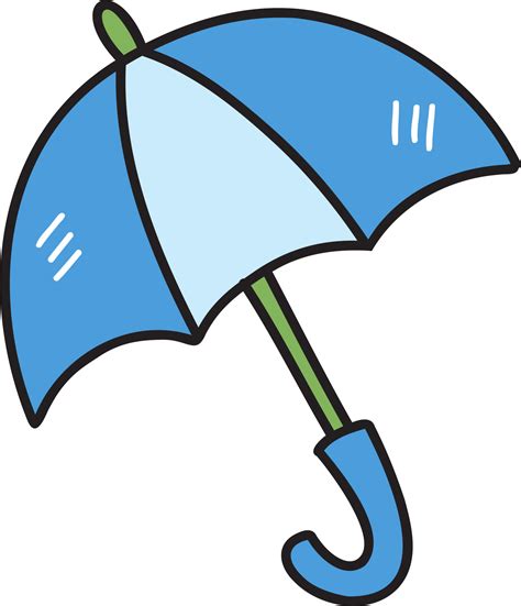 hand drawn cute umbrella illustration  transparent background