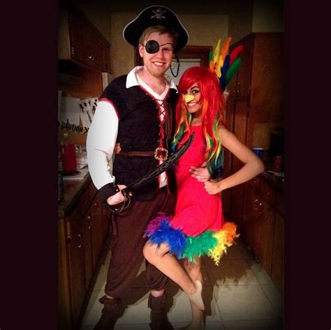 Halloween Couple Costume Pirate And Parrot Diy Costumes Women