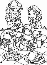 Picnic Coloring Pages Kids March Autumn Mid Festival Children Colouring Printable Hobbie Holly Amy Clipart Having Sheets Book Print Clip sketch template