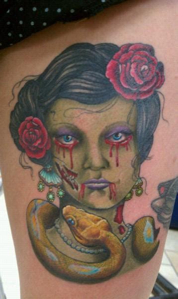 Tatuaż Fantasy Kobieta Udo Przez Sakura Tattoos