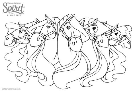 coloring pages  spirit riding  horses  printable coloring pages