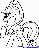 Pony Applejack Putih Hitam Ponys Mlp Dragoart sketch template